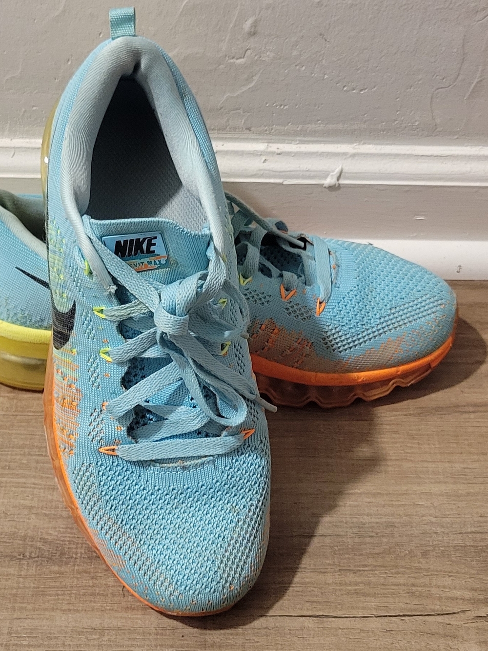 Nike Kids' Light Blue Flyknit Athletic Shoes